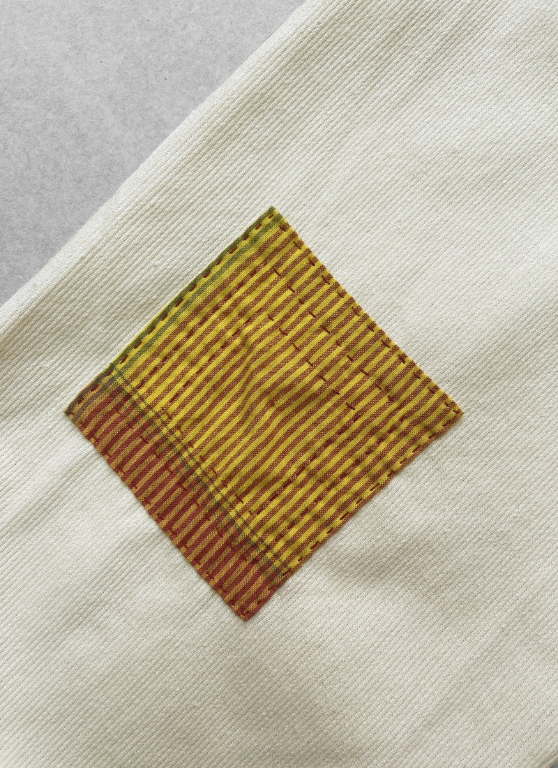 Renewed Tie Neck Cotton Pique Shirt Size 12 (043) | Ecru Marl