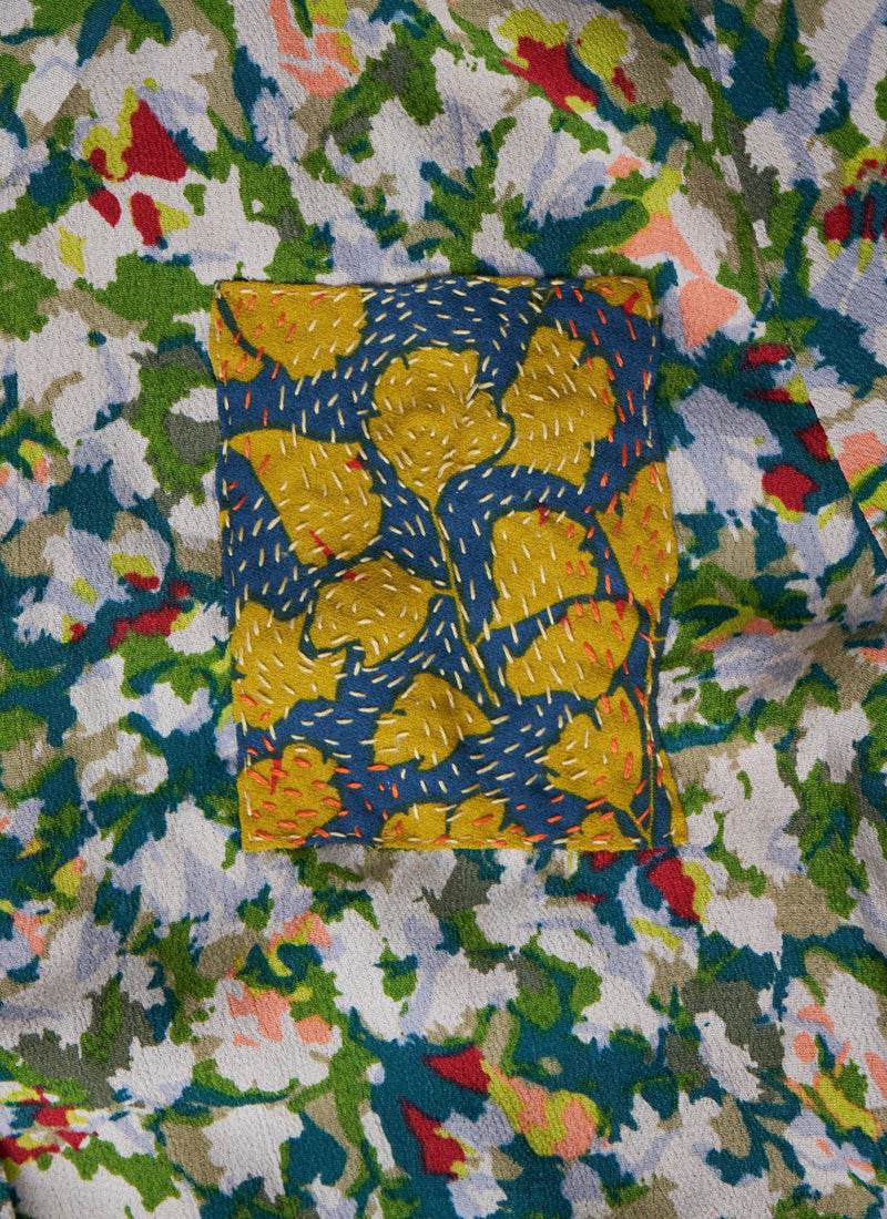 Renewed Reflections Print Crepe Shirt Size 8 (045) | Sea Green
