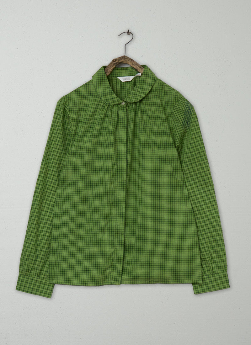 Renewed Anja Check Cotton Shirt Size 14 (64) | Green