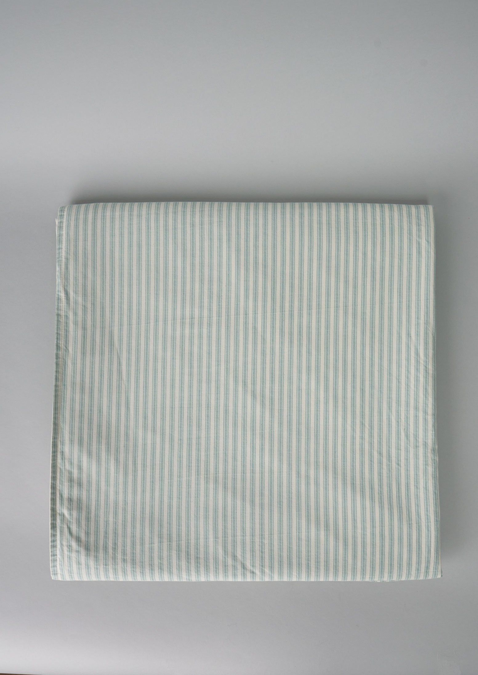 Reworn Ticking Stripe Duvet Cover Size Double (002) | Ecru/Mineral Blue