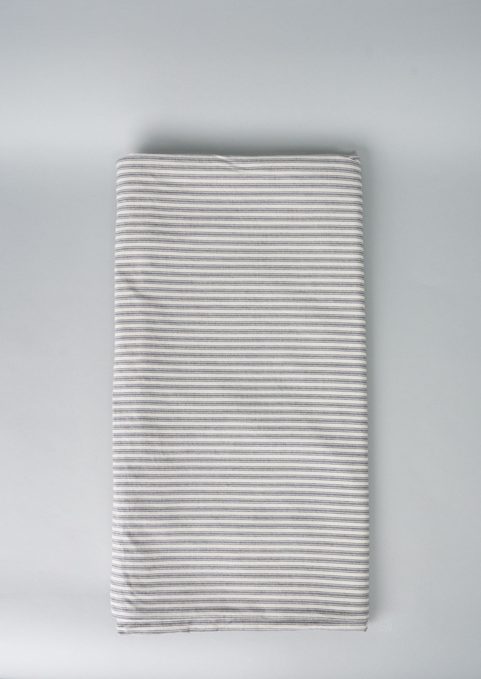 Reworn Ticking Stripe Flat Sheet Size King (001) | Ecru/Graphite