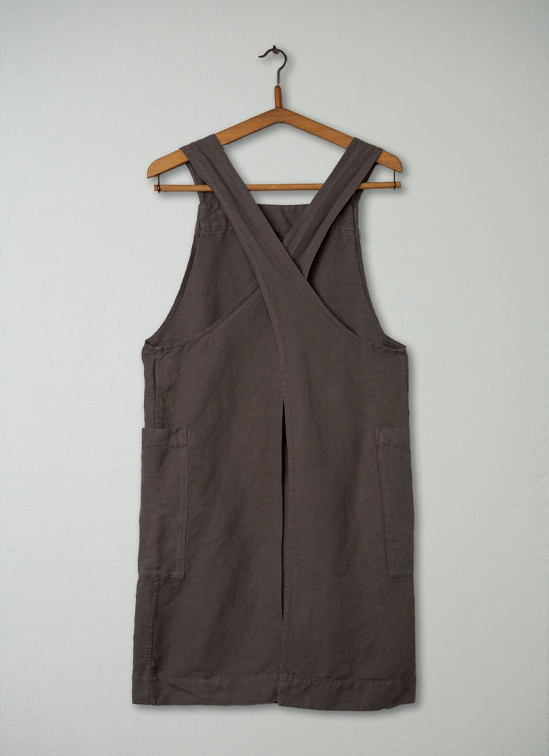 Reworn Herringbone Apron (002) | Khaki