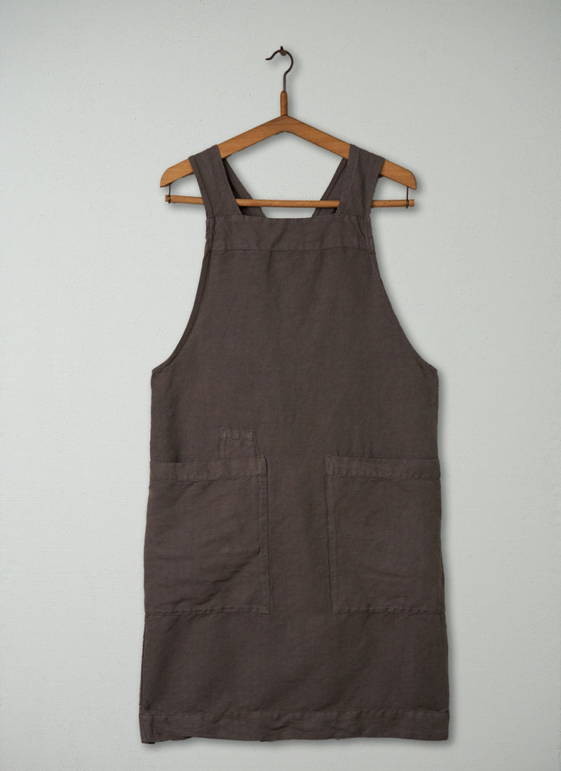 Reworn Herringbone Apron (002) | Khaki