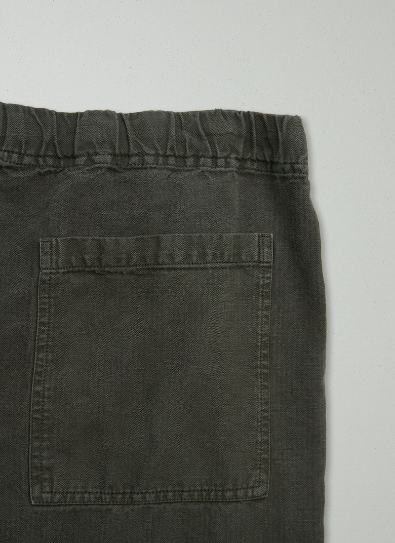Reworn Mens Herringbone Trousers Size S (041) | Dark Moss