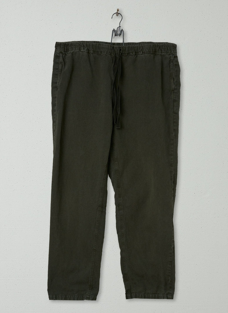 Reworn Mens Herringbone Trousers Size S (041) | Dark Moss