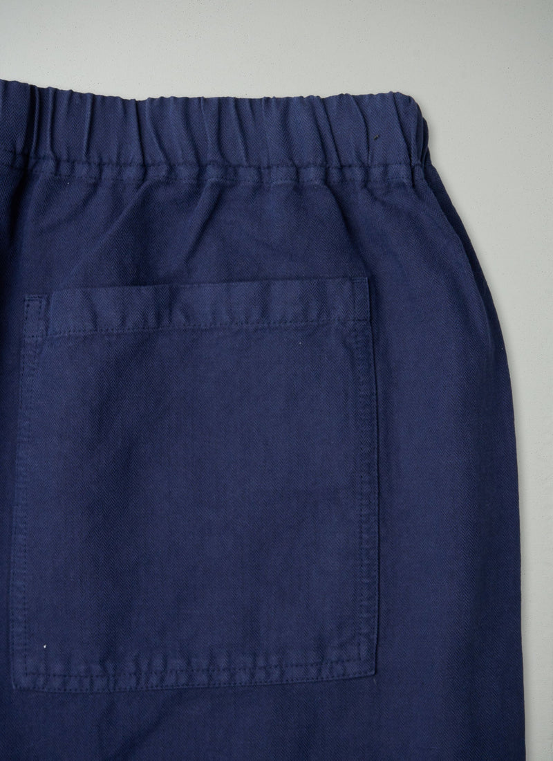 Reworn Mens Herringbone Trousers Size XL (037) | Dark Indigo