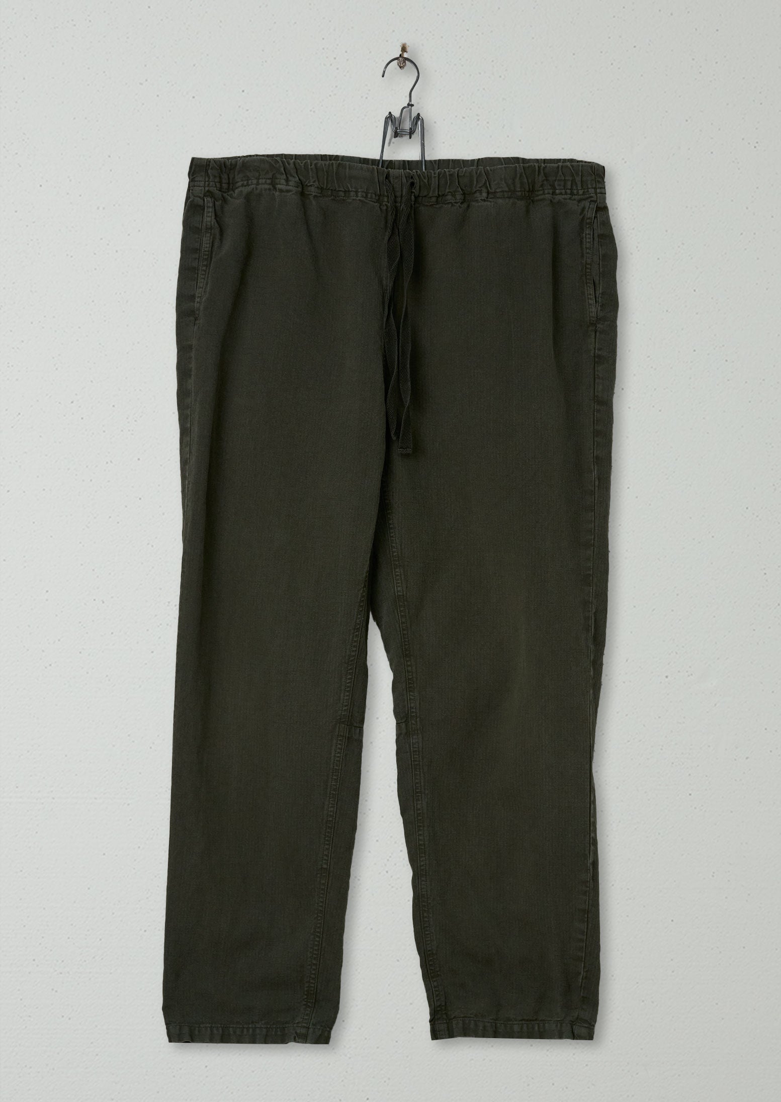 Reworn Mens Herringbone Trousers Size XL (038) | Dark Moss