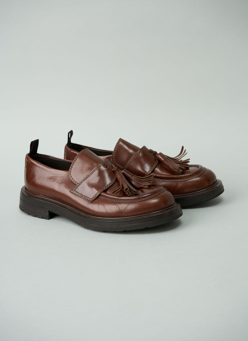 Reworn Sturlini Tassel Loafer Size 39 (515) | Tobacco