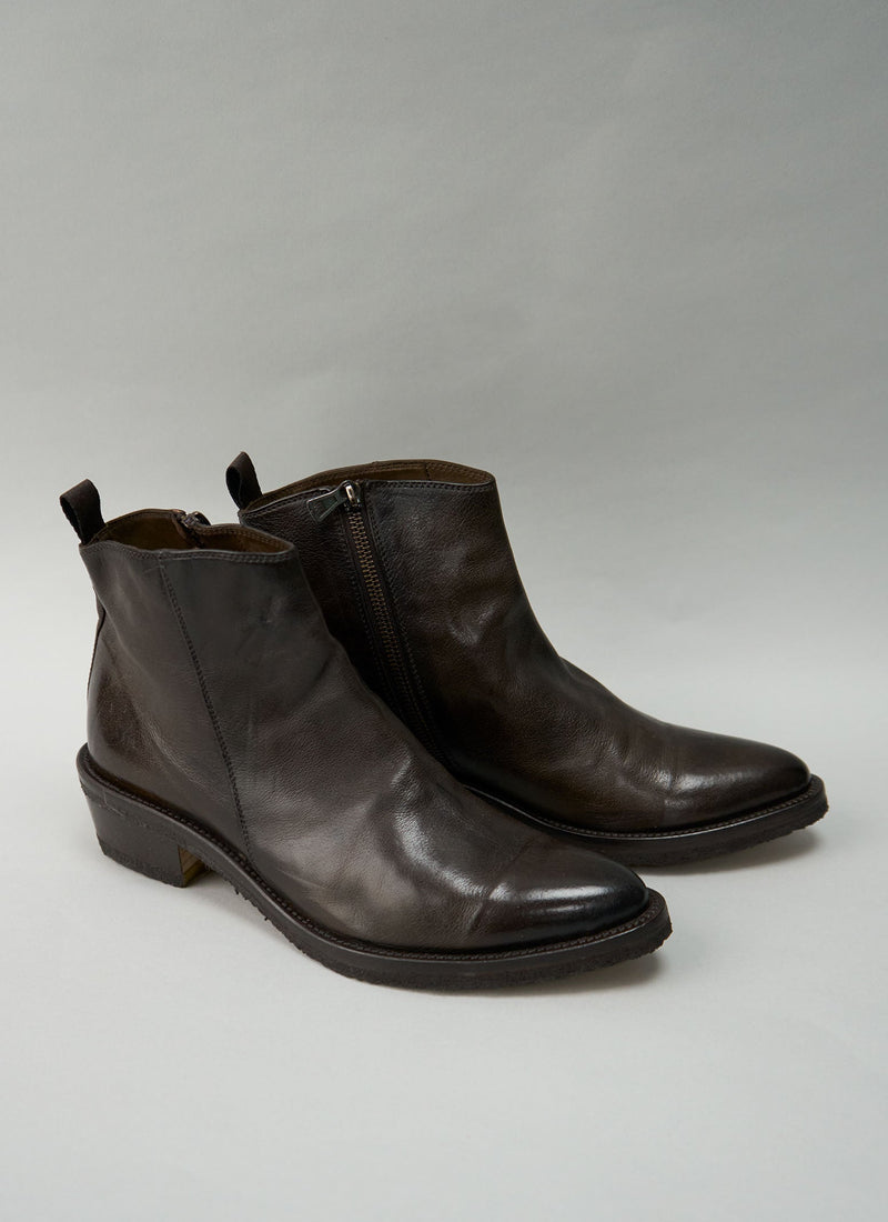 Reworn Sturlini Leather Ankle Boots Size 40 (539) | Dark Brown