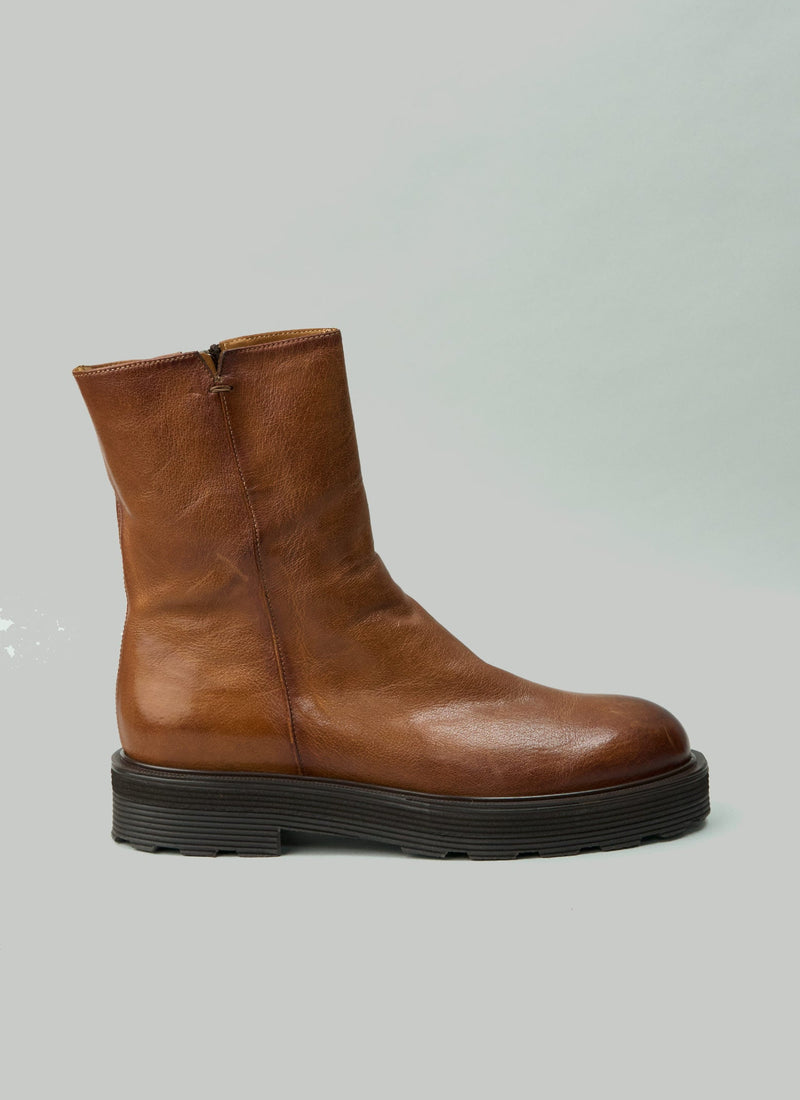 Reworn Sturlini Tall Leather Boots Size 37 (433) | Tan