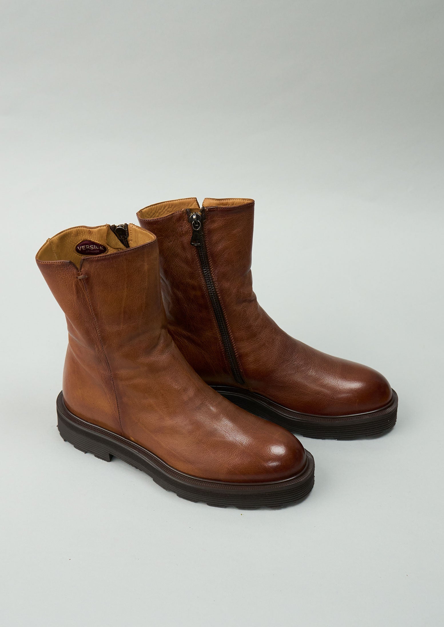 Reworn Sturlini Tall Leather Boots Size 37 (449) | Tan