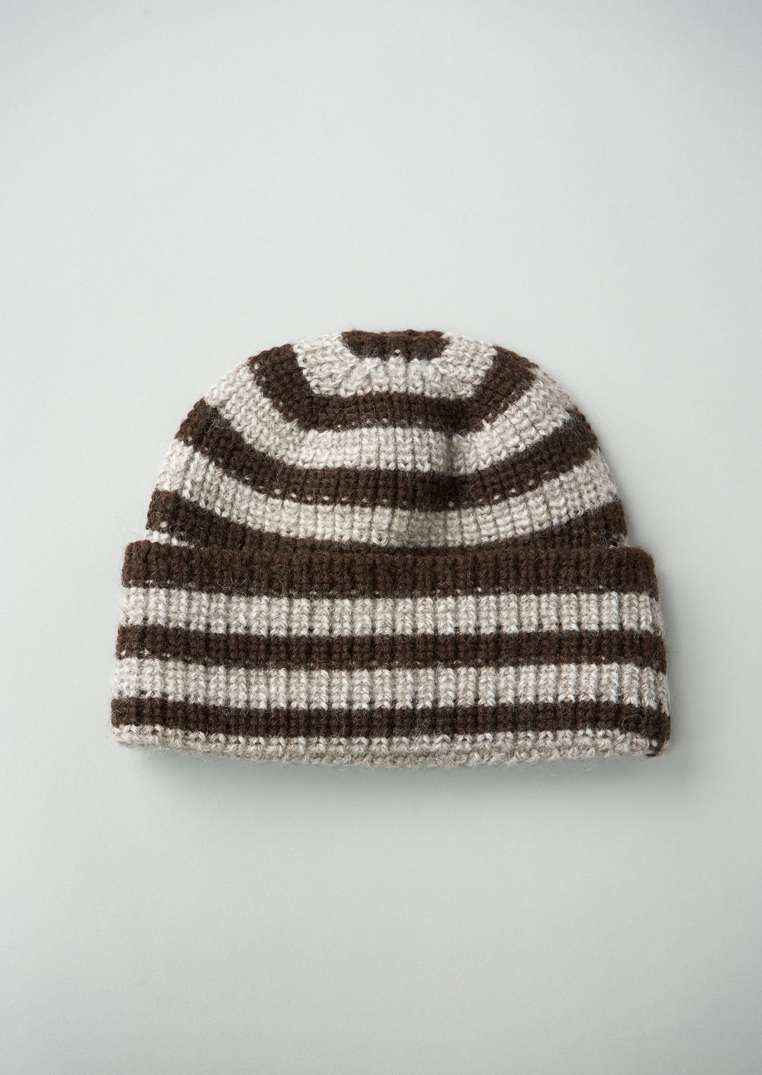Reworn Stripe Ribbed Hat (002) | Coffee Bean/Natural