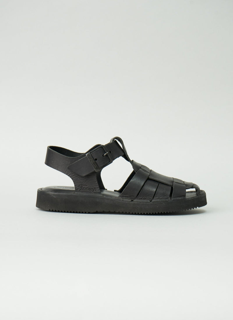 Reworn Fracap Ola Sandals Size 37 (050) | Black