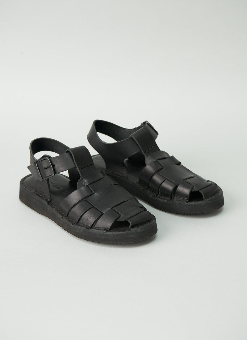 Reworn Fracap Ola Sandals Size 37 (050) | Black