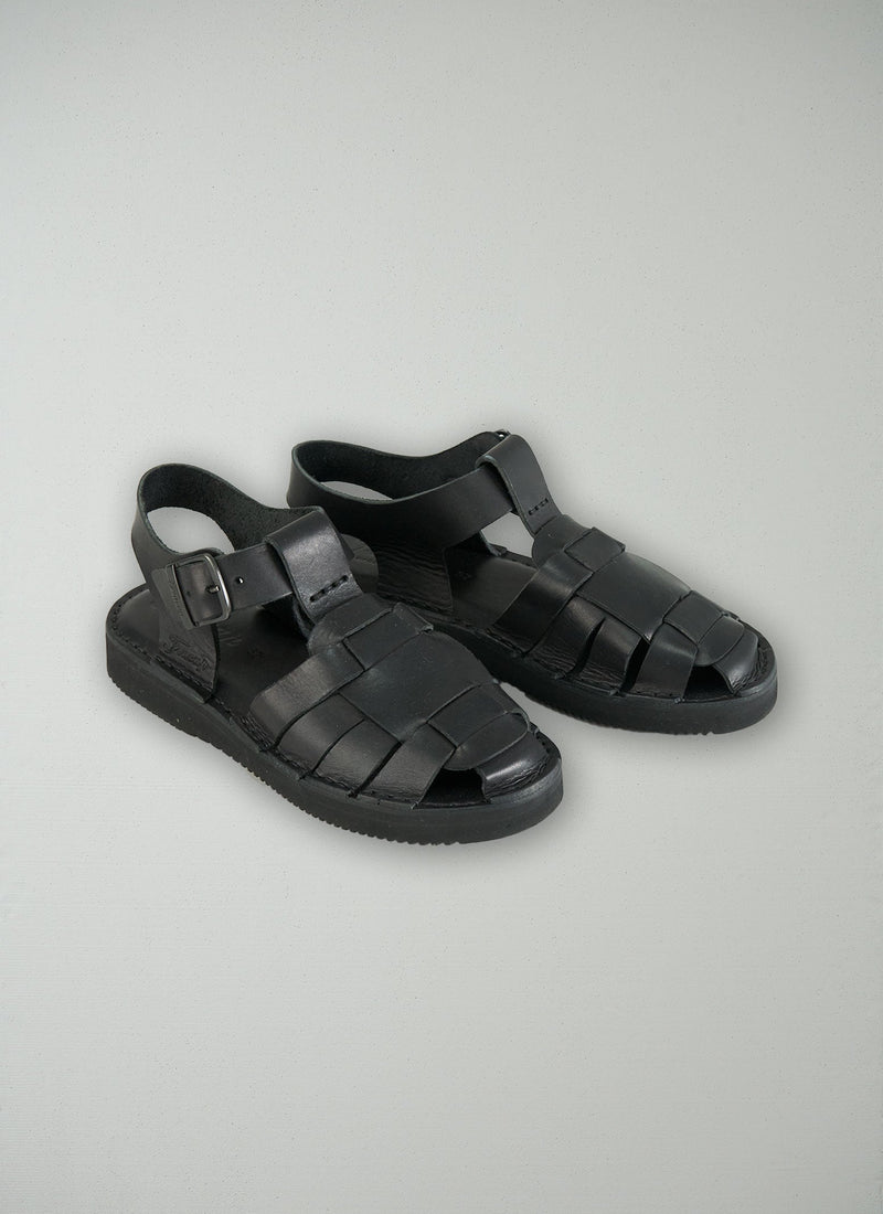 Reworn Fracap Ola Sandals Size 37 (064) | Black