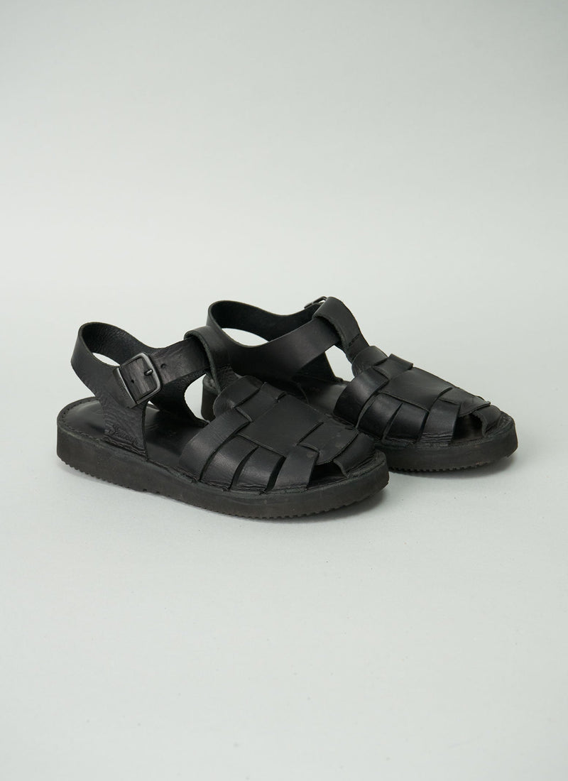 Reworn Fracap Ola Sandals Size 38 (025) | Black