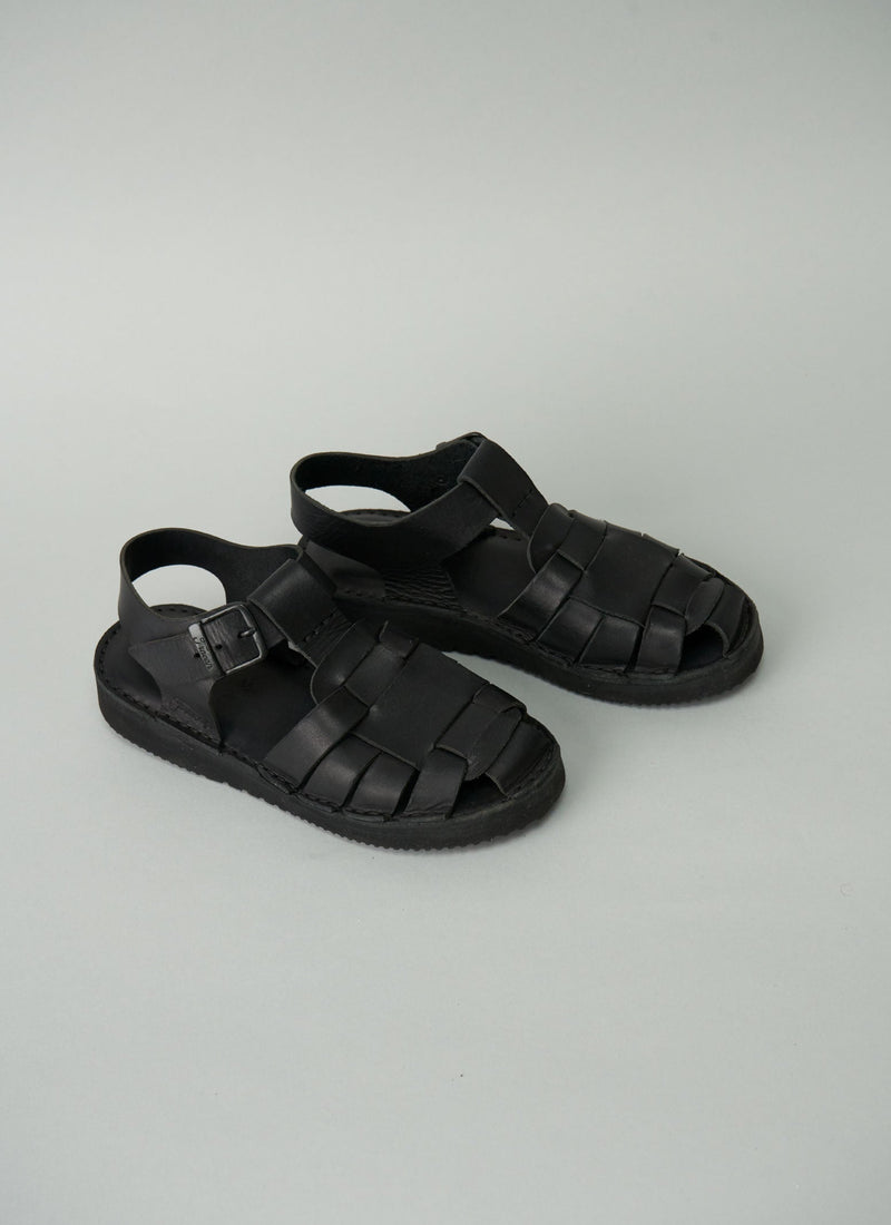Reworn Fracap Ola Sandals Size 38 (031) | Black