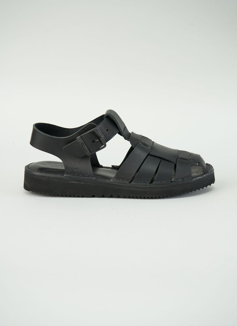 Reworn Fracap Ola Sandals Size 38 (048) | Black
