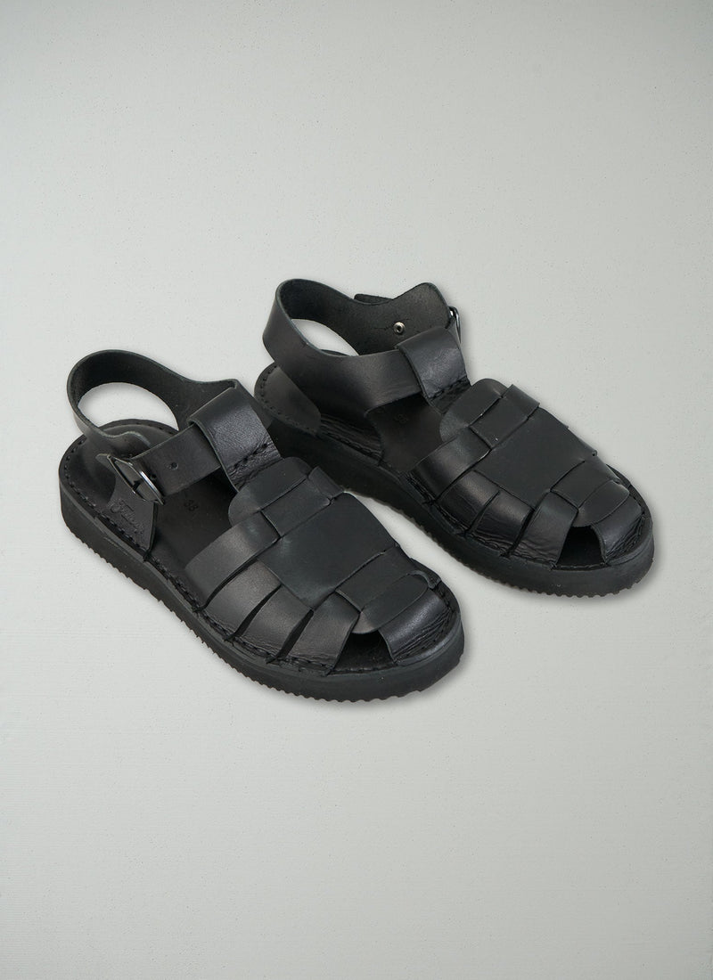 Reworn Fracap Ola Sandals Size 38 (048) | Black