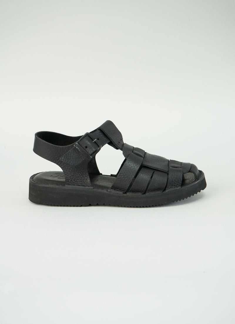 Reworn Fracap Ola Sandals Size 38 (061) | Black