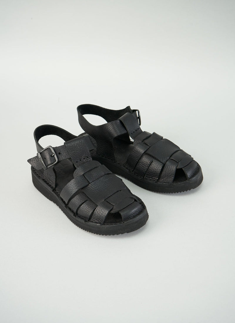 Reworn Fracap Ola Sandals Size 38 (061) | Black
