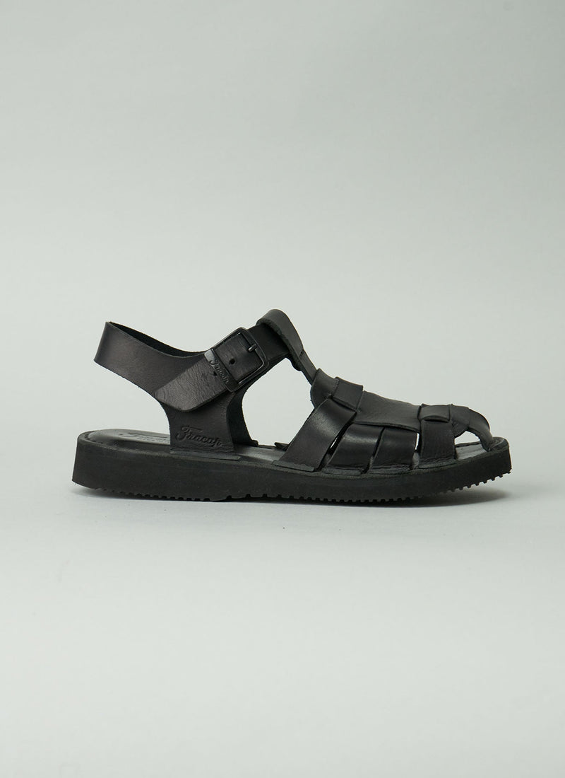 Reworn Fracap Ola Sandals Size 40 (033) | Black