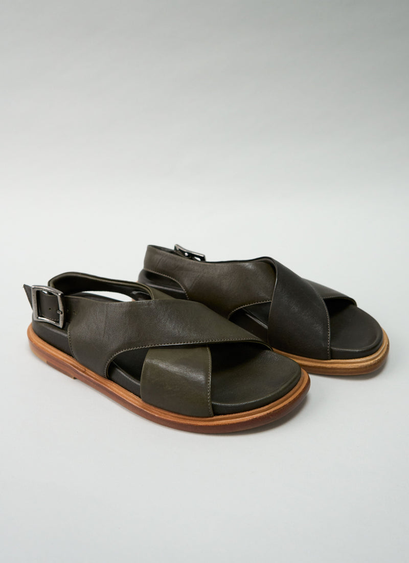 Reworn Sturlini Loafer Size 38 (714) | Dark Olive
