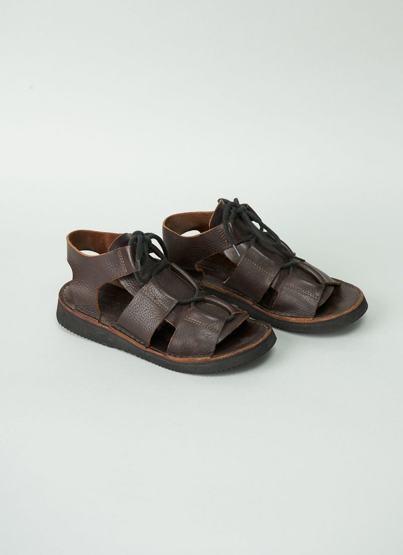 Reworn Fracap Lina Sandals Size 39 (018) | Dark Brown