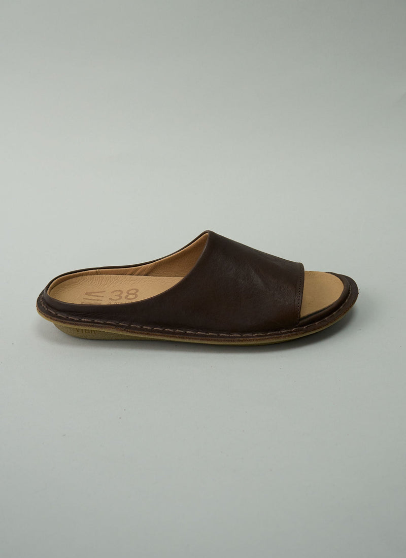 Reworn Vibae Leather Mules Size 39 (650) | Brown