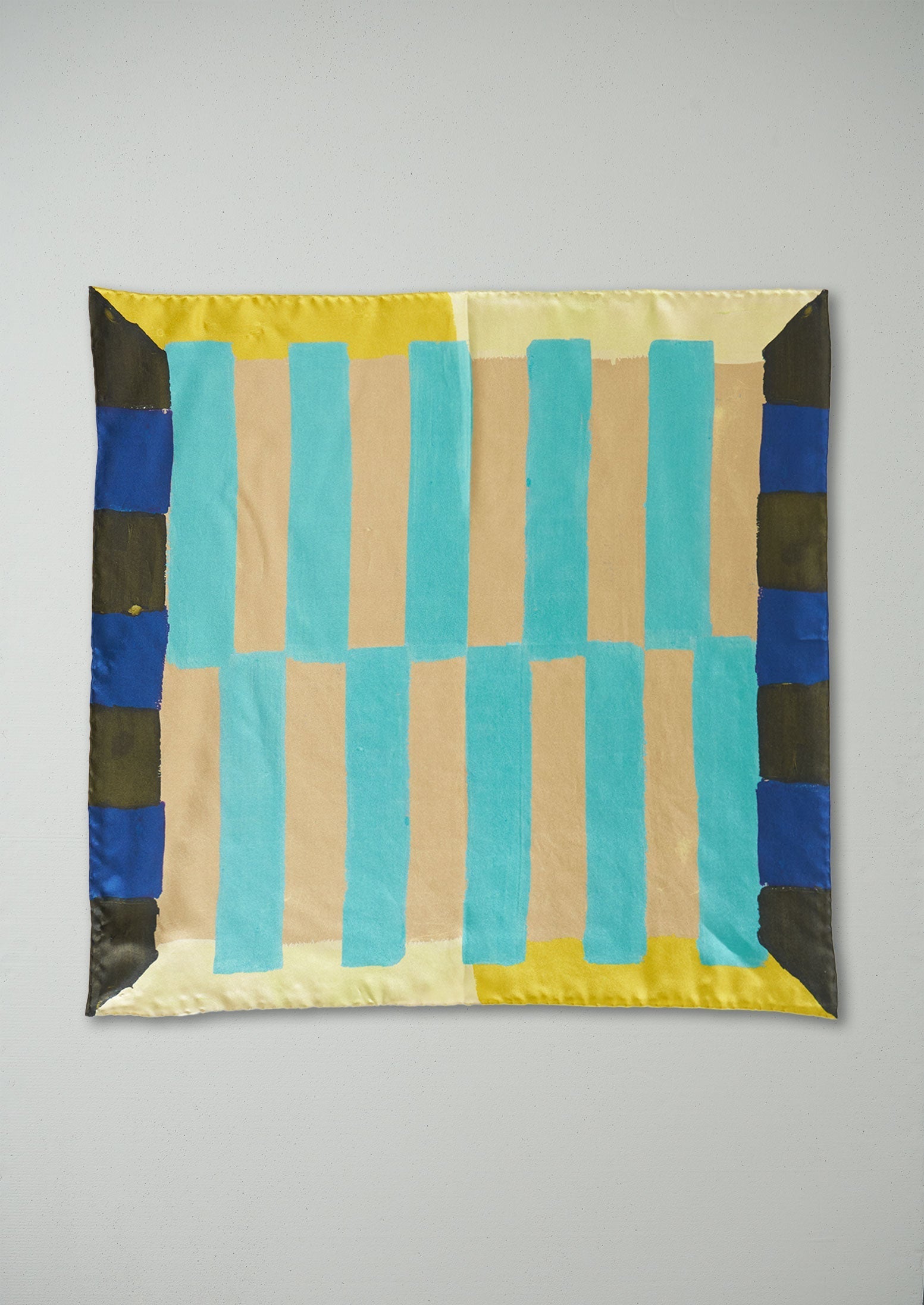 Reworn Colour Block Silk Bandana (008) | Multi