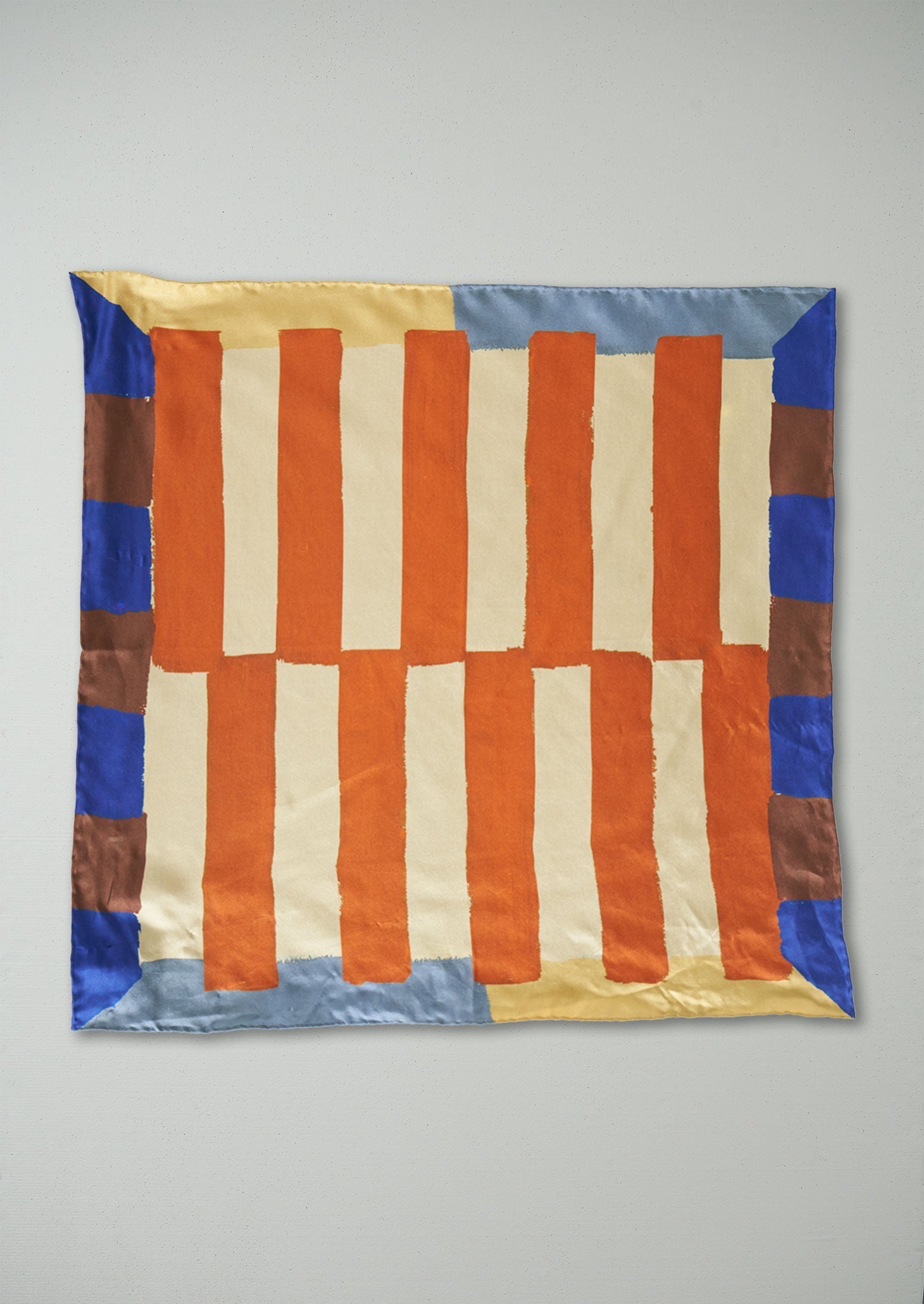 Reworn Colour Block Silk Bandana (009) | Multi