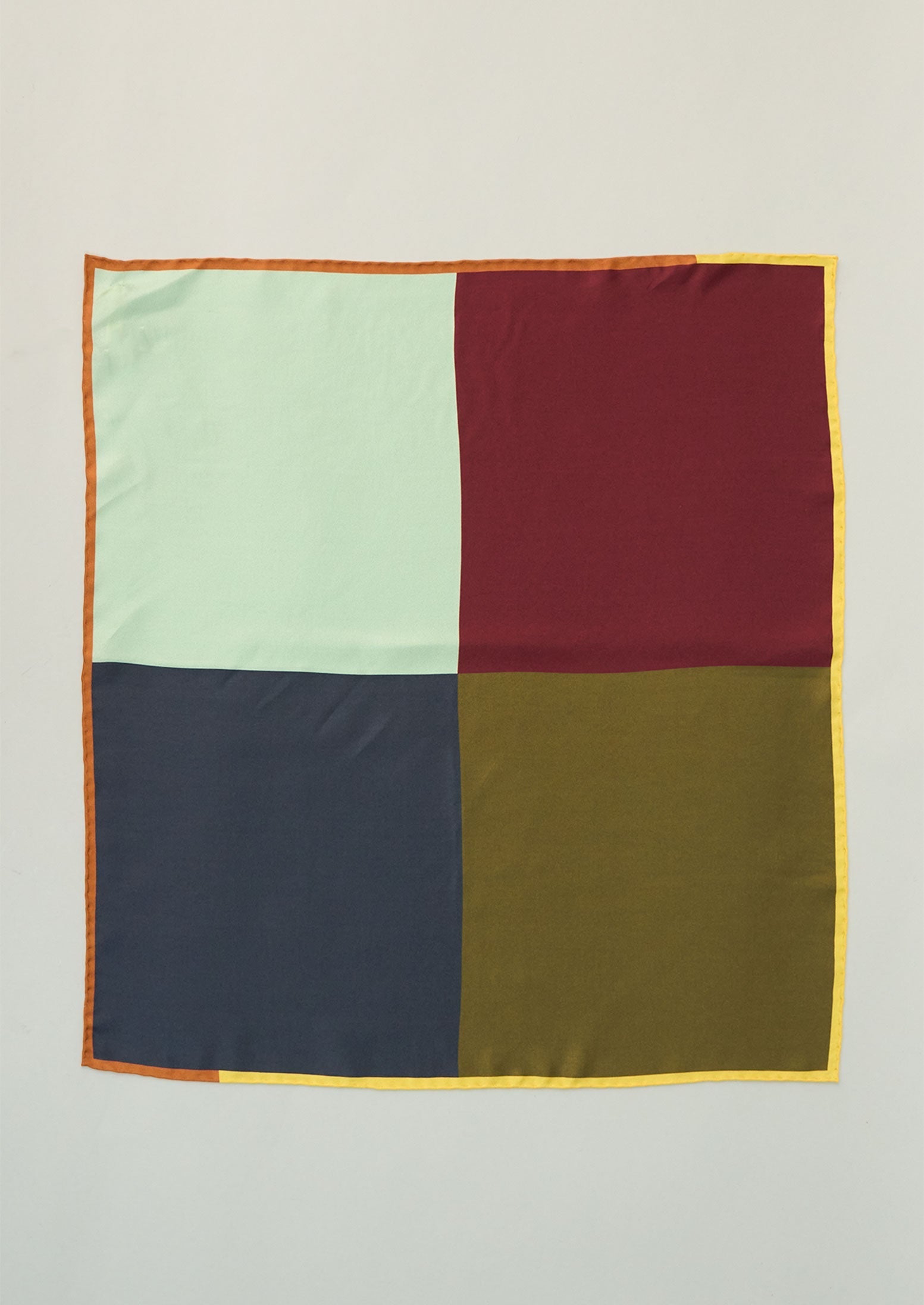 Reworn Colour Block Silk Bandana (032) | Multi