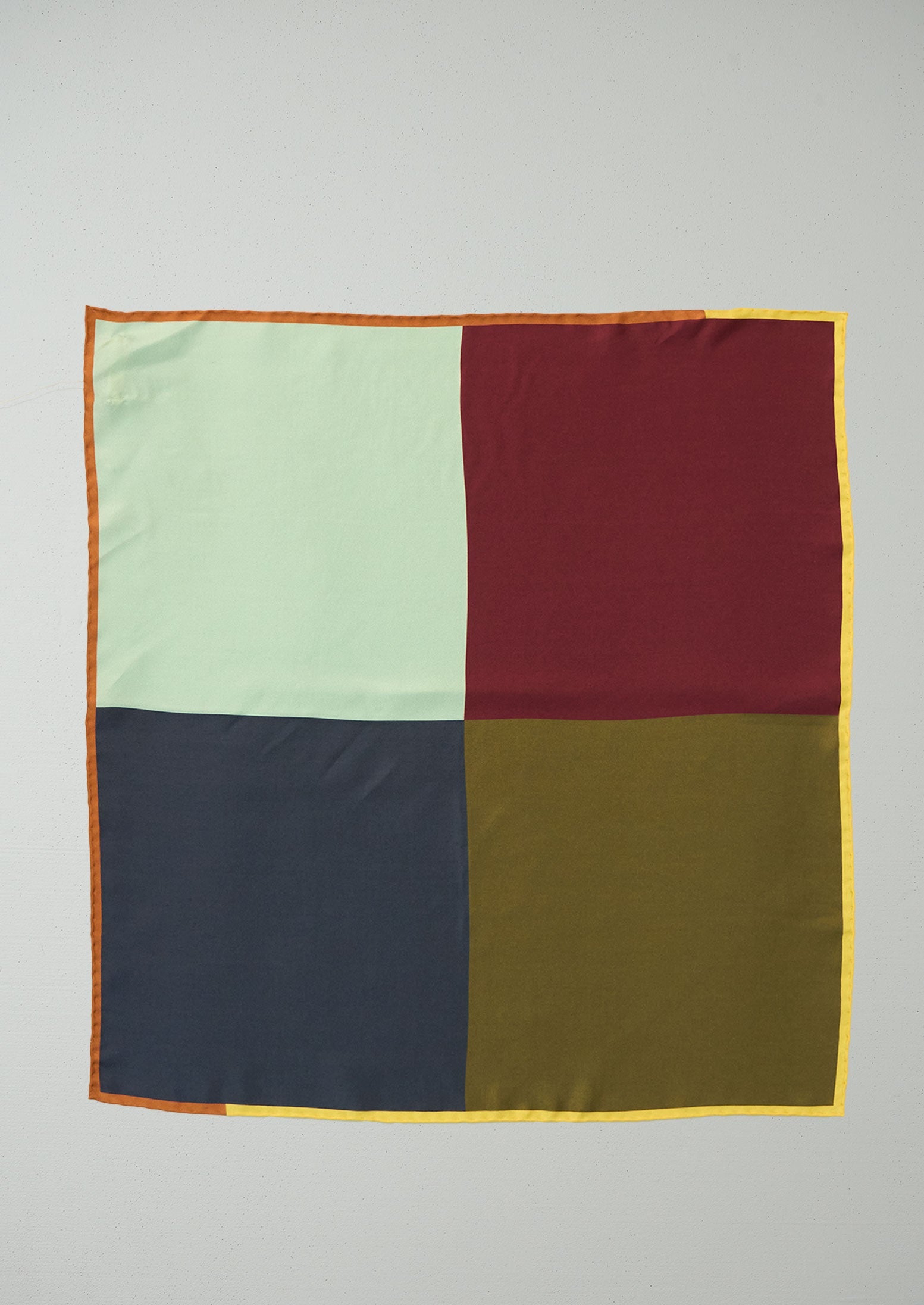 Reworn Colour Block Silk Bandana (045) | Multi