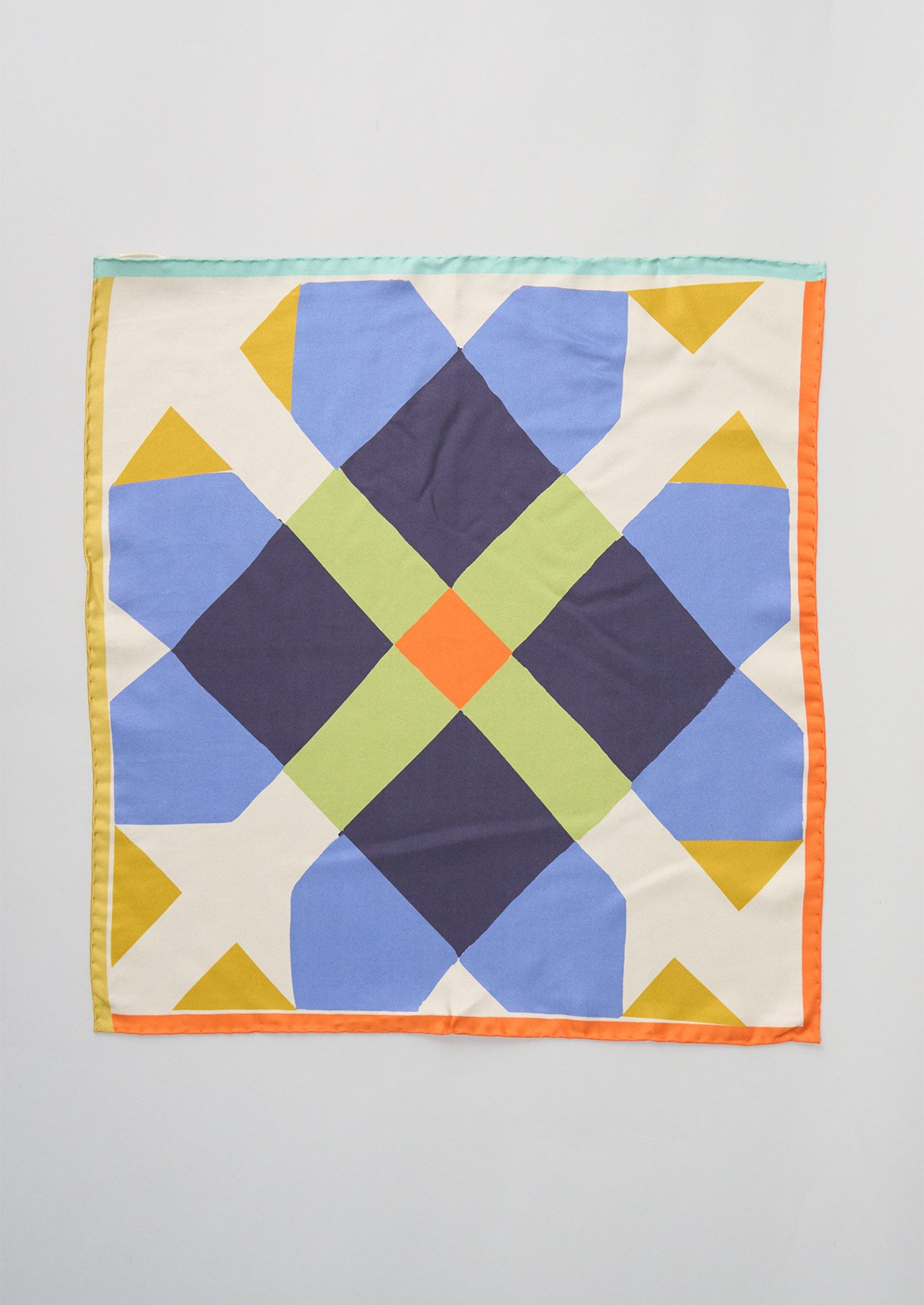 Reworn Pinwheel Print Silk Bandana (038) | Multi