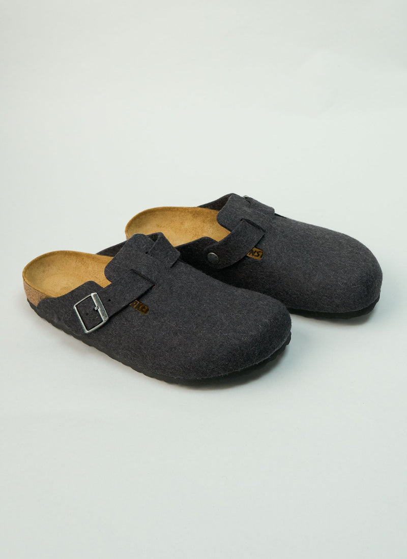 Reworn Birkenstock Felt Clogs Size 39 (461) | Anthracite