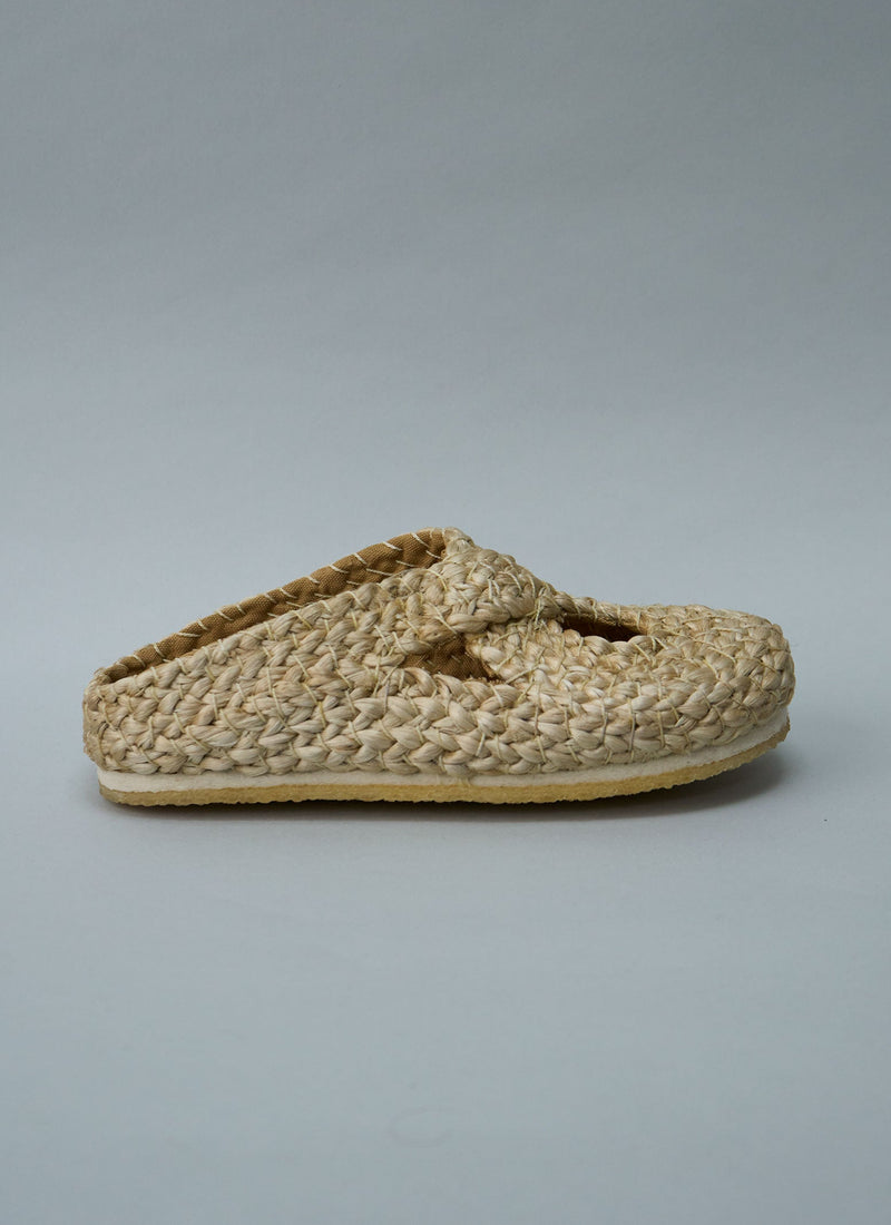 Reworn Pia Jute Clogs Size 38 (684) | Natural