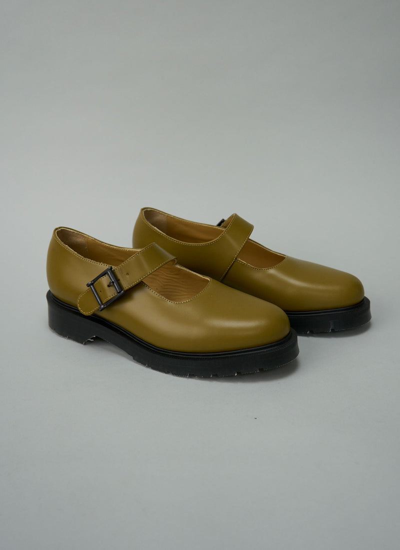 Reworn Solovair Mary Jane Shoes Size 6 (697) | Olive Oil