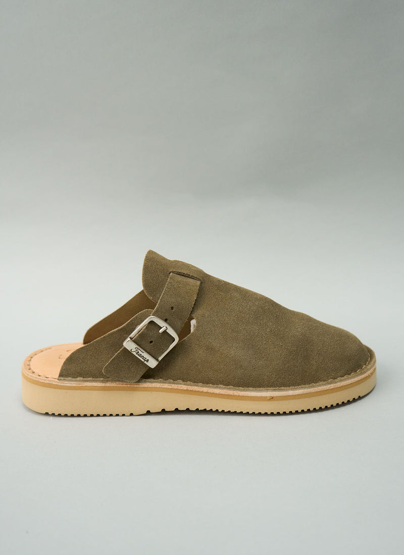 Reworn Fracap Suede Mules Size 41 (528) | Grey
