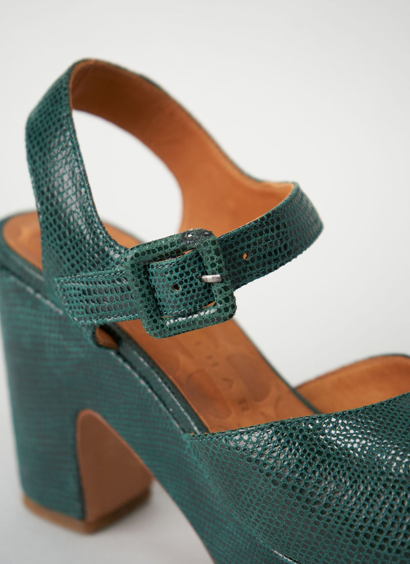 Reworn Chie Mihara Heels Size 38 (012) | Pine Green