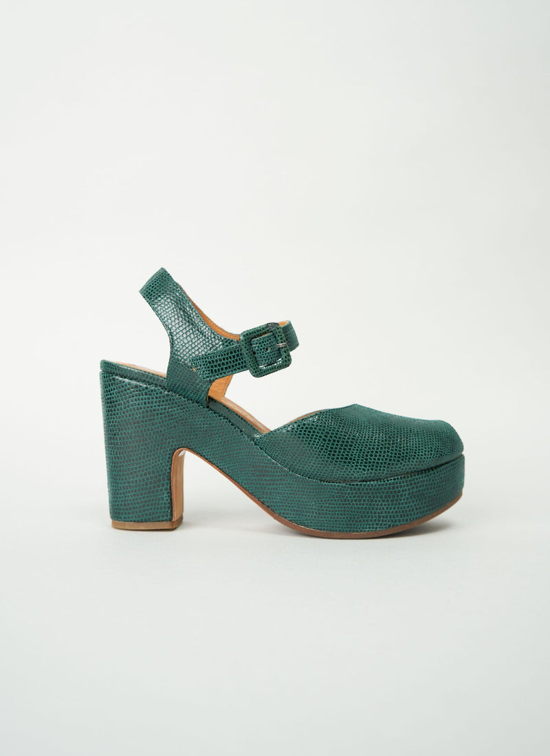 Reworn Chie Mihara Heels Size 38 (012) | Pine Green