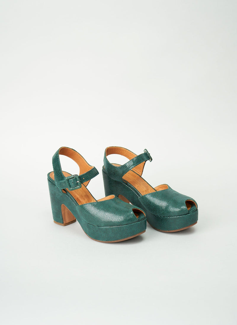 Reworn Chie Mihara Heels Size 38 (012) | Pine Green