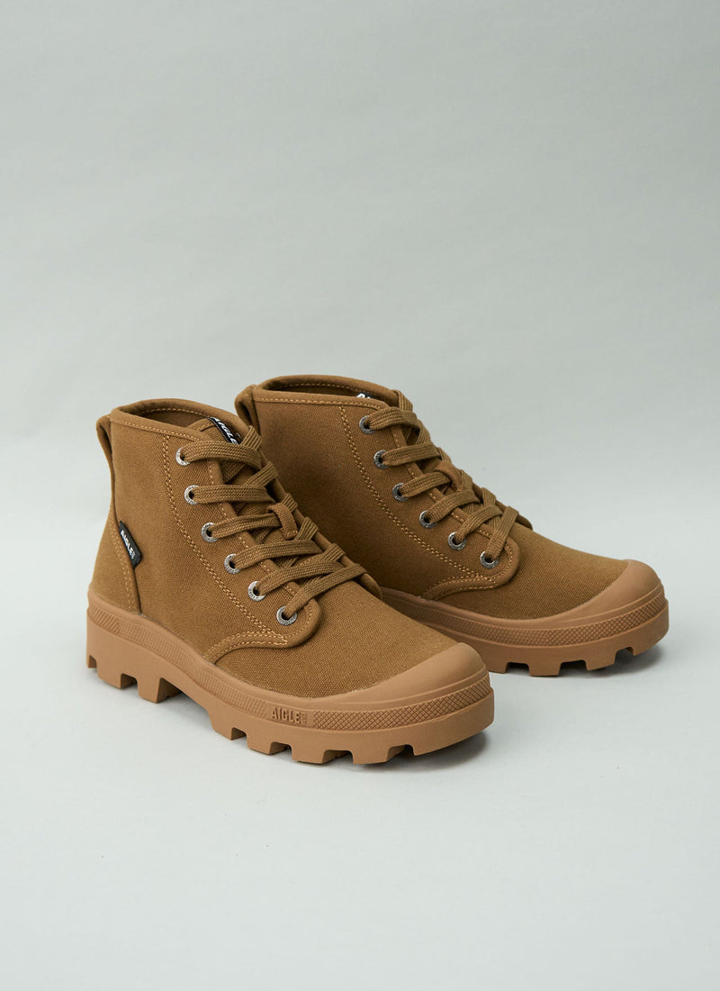 Reworn Aigle Cotton High Tops Size 36 (498) | Brown