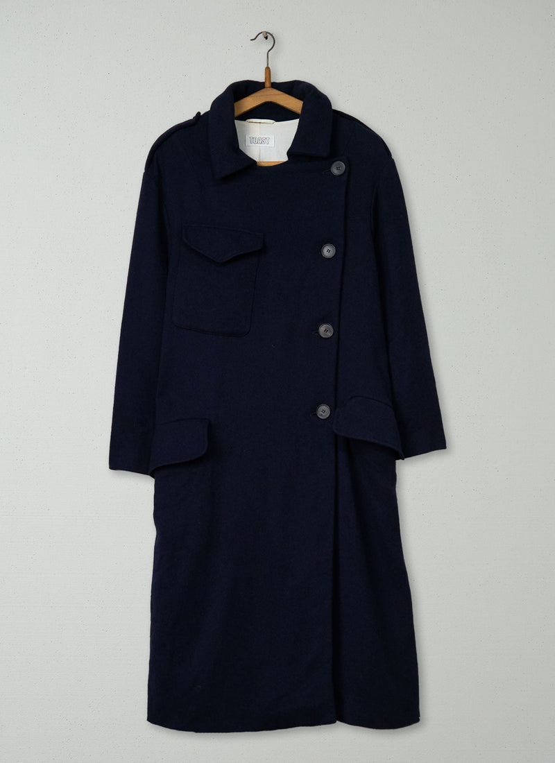 Reworn Anda Coat Size 14 (138) | Navy