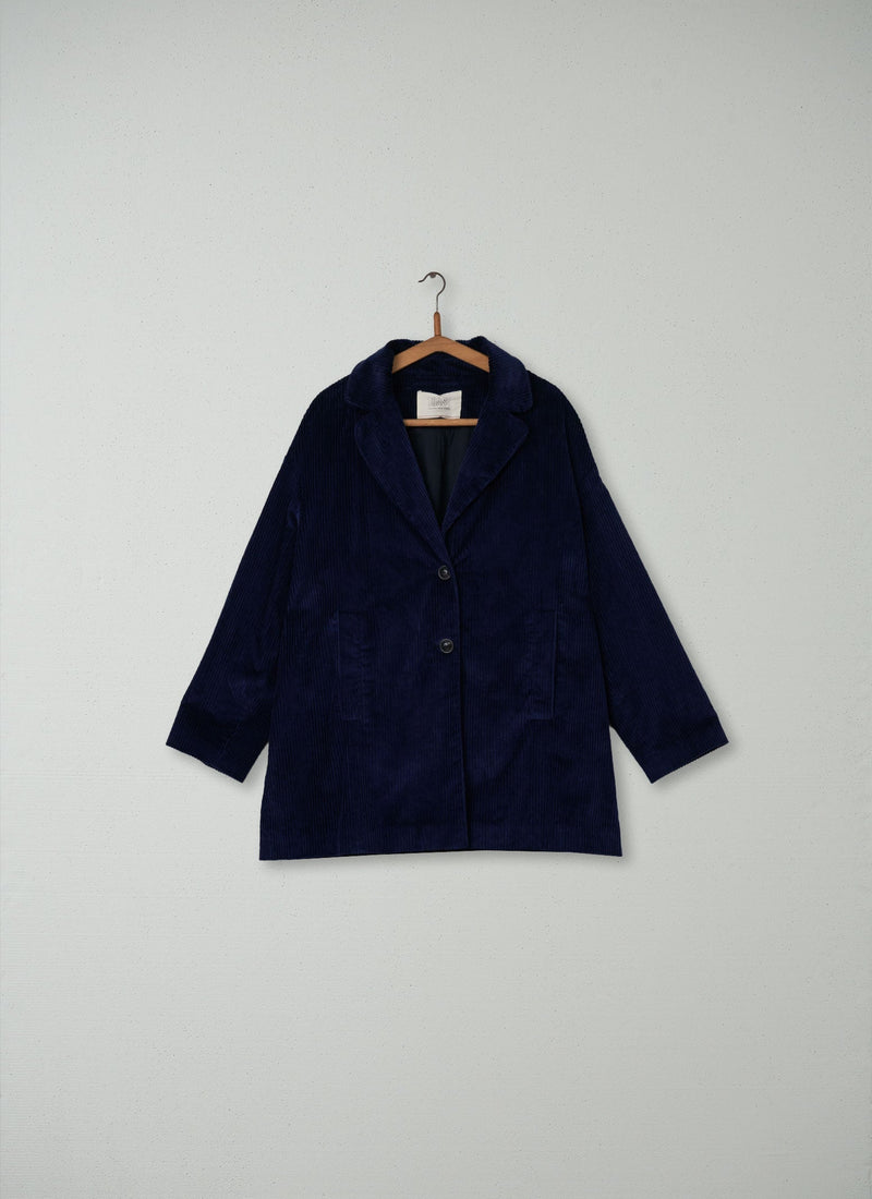 Reworn Cord Coat Size 16 (014) | Blue