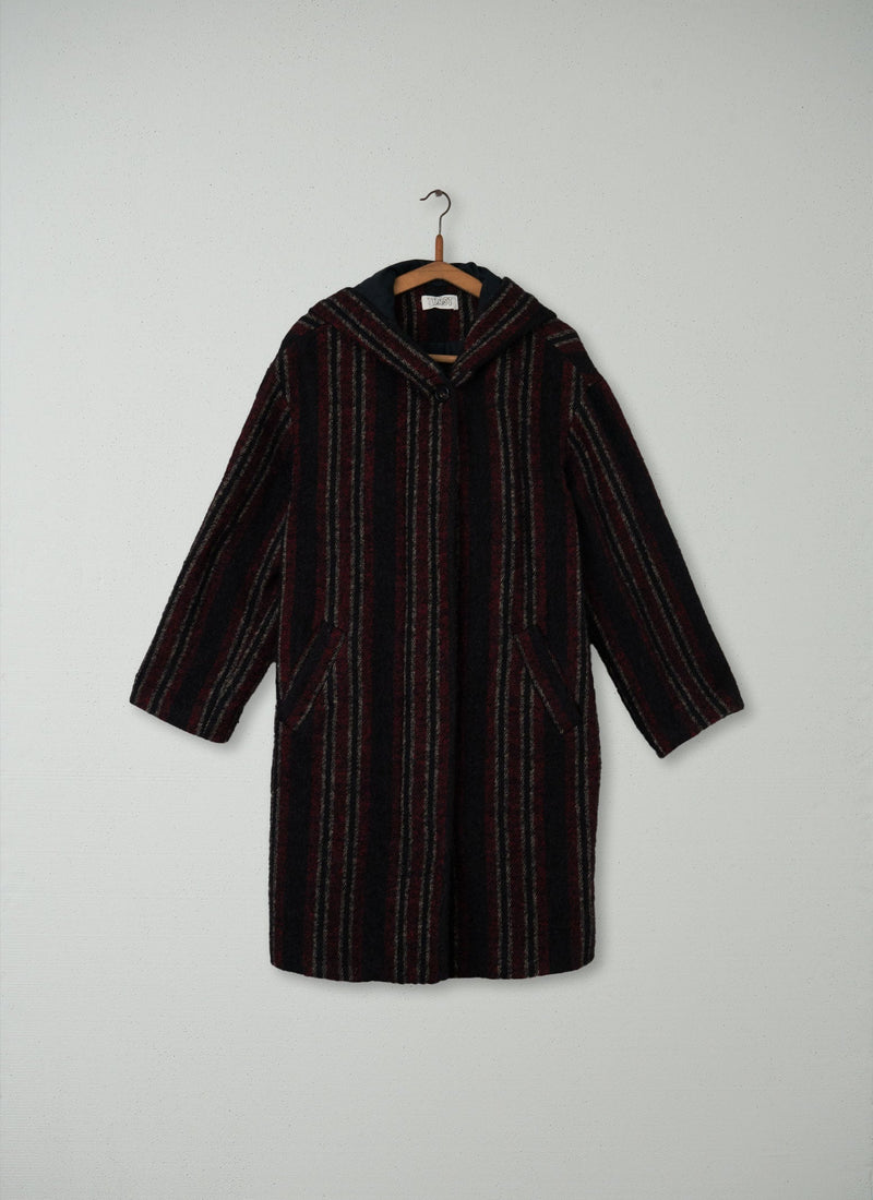 Reworn Striped Blanket Coat Size 14 (012) | Multi