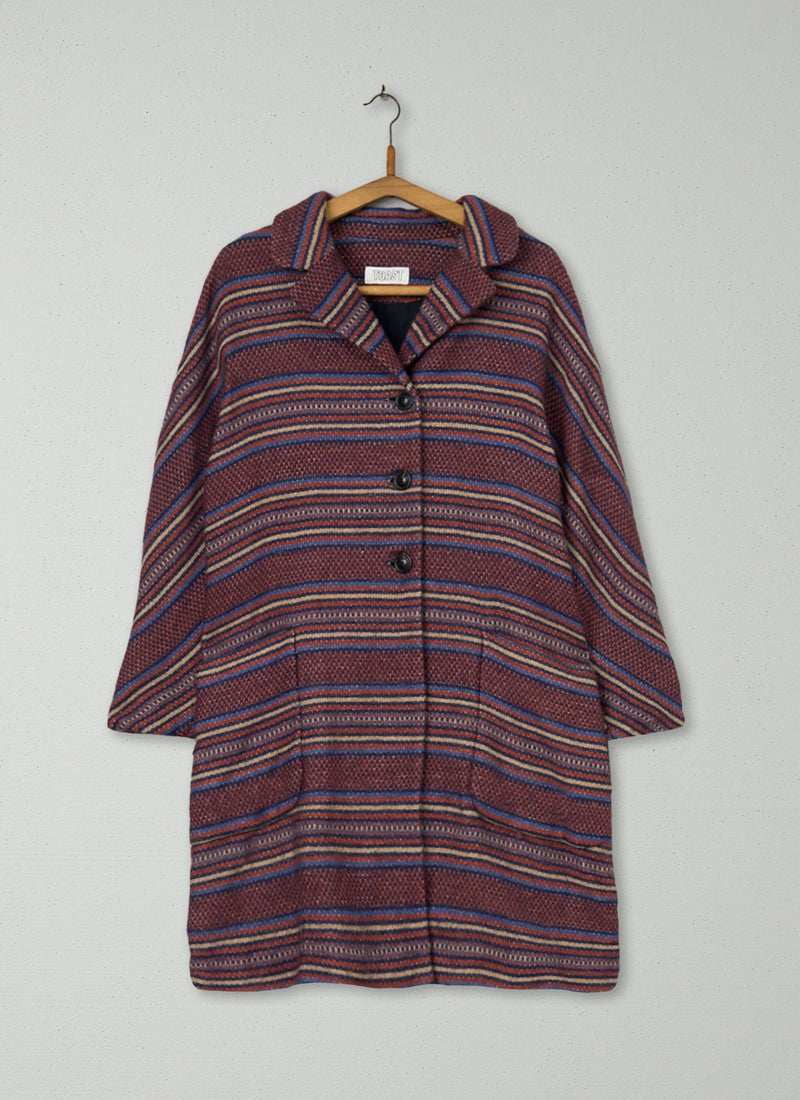 Reworn Stripe Coat Size 14 (103) | Multi