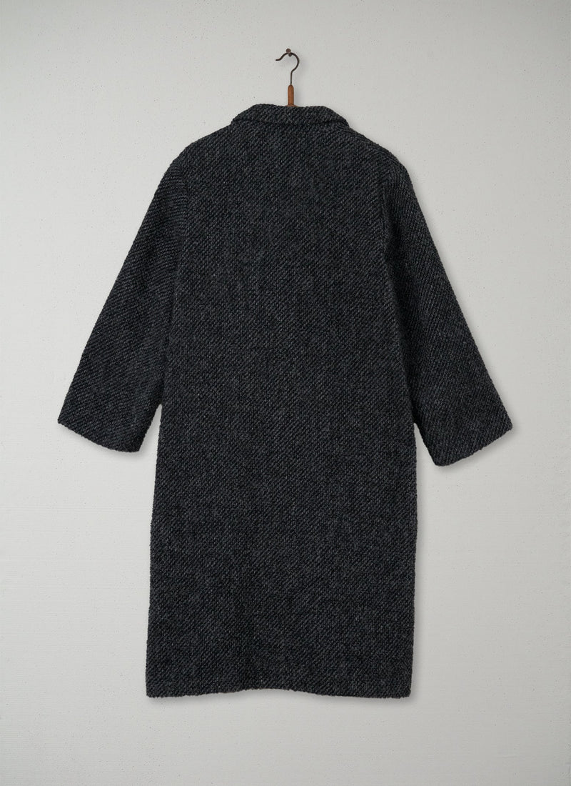 Reworn Tweed Coat Size 12 (005) | Grey