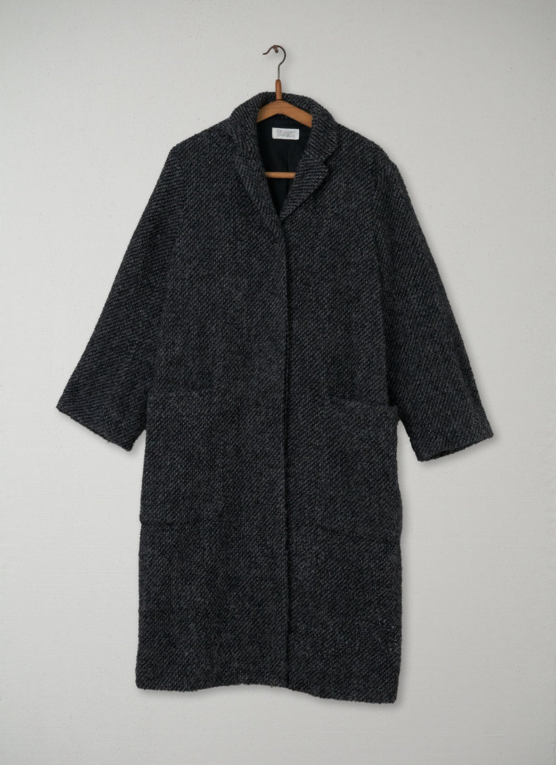 Reworn Tweed Coat Size 12 (005) | Grey