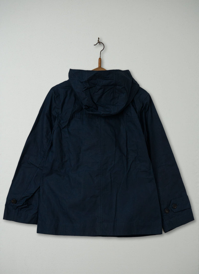 Reworn Waxed Cotton Duffle Coat Size 12 (174) | Dark Navy