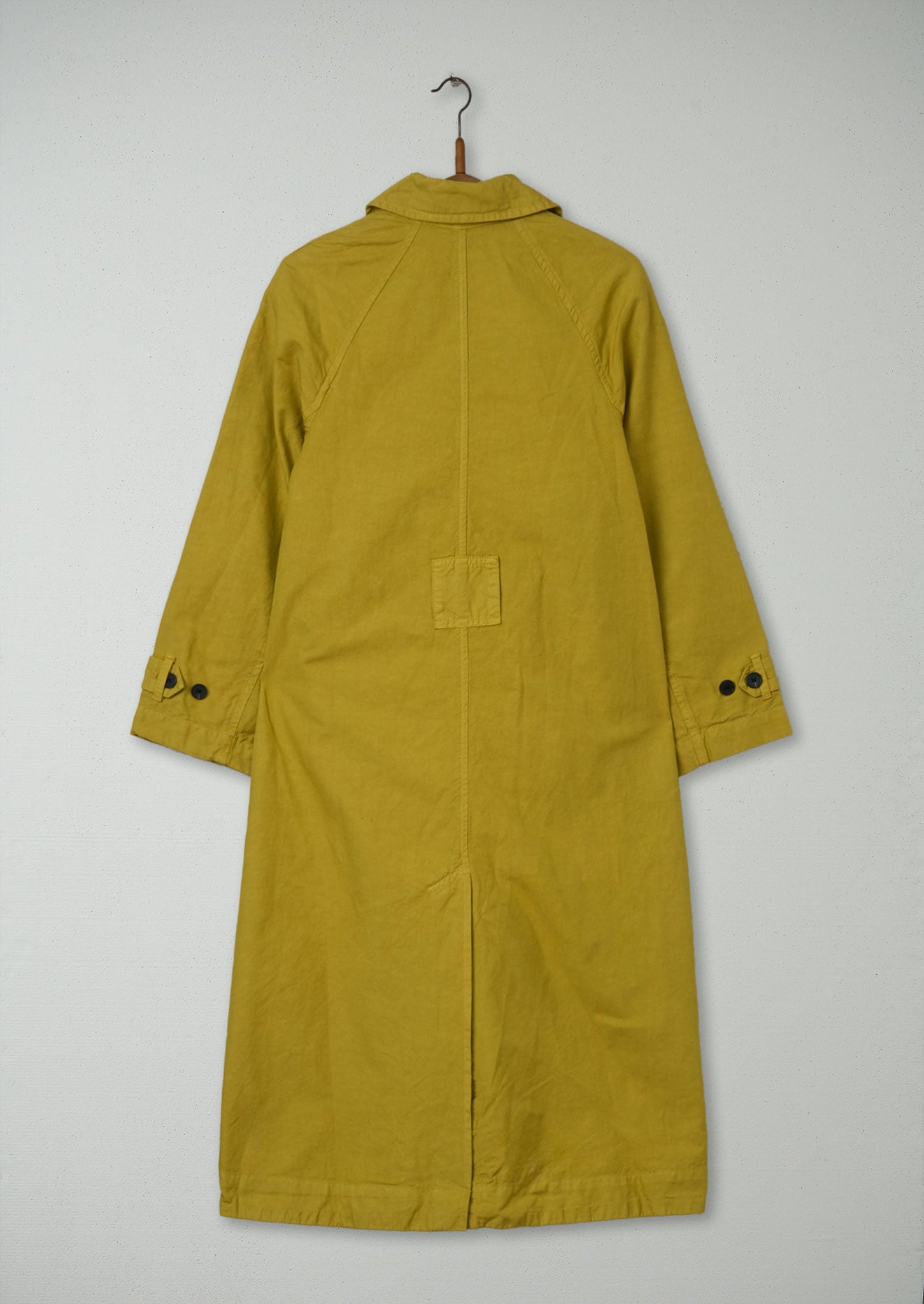 Reworn Cotton Linen Canvas Coat Size 6 (062) | Olive Oil